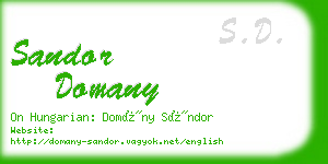 sandor domany business card